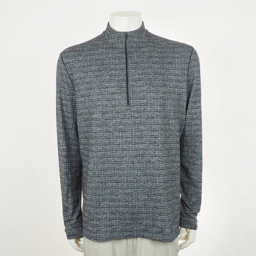 Lululemon Surge Warm 1/2-Zip Pullover Shirt Mens Sz XL Heathered Black Training